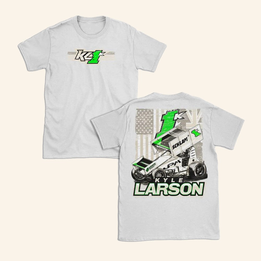 Shop Kyle Larson Merch 2025 Australian Tour 1K Design White T-Shirt Gifts For Him - GypsysystersGift