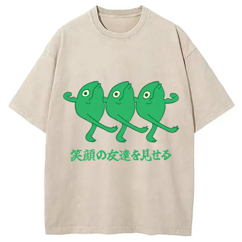 Show Your Smiling Washed T-Shirt Casual Oversized Outfit Style Gifts For Him - Gypsysystersgift