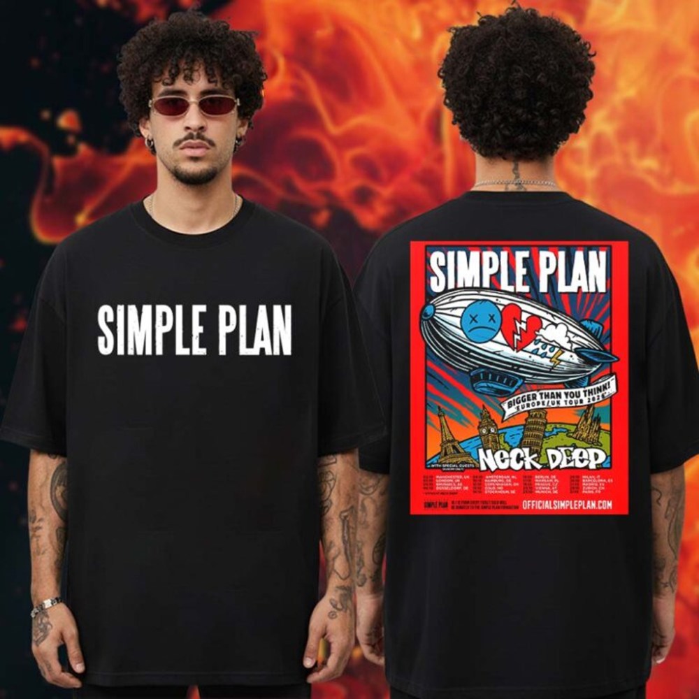 Simple Plan Bigger Than You Think Europe UK Tour 2026 Schedule T-Shirt Simple Plan Merch - Gypsysystersgift