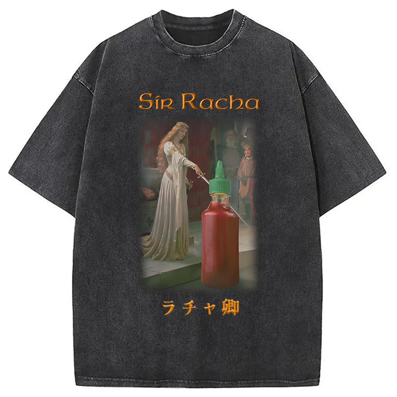 Sir Racha Meme Washed T-Shirt Trendy Aesthetic Graphic Apparel Gifts For Sister - Gypsysystersgift