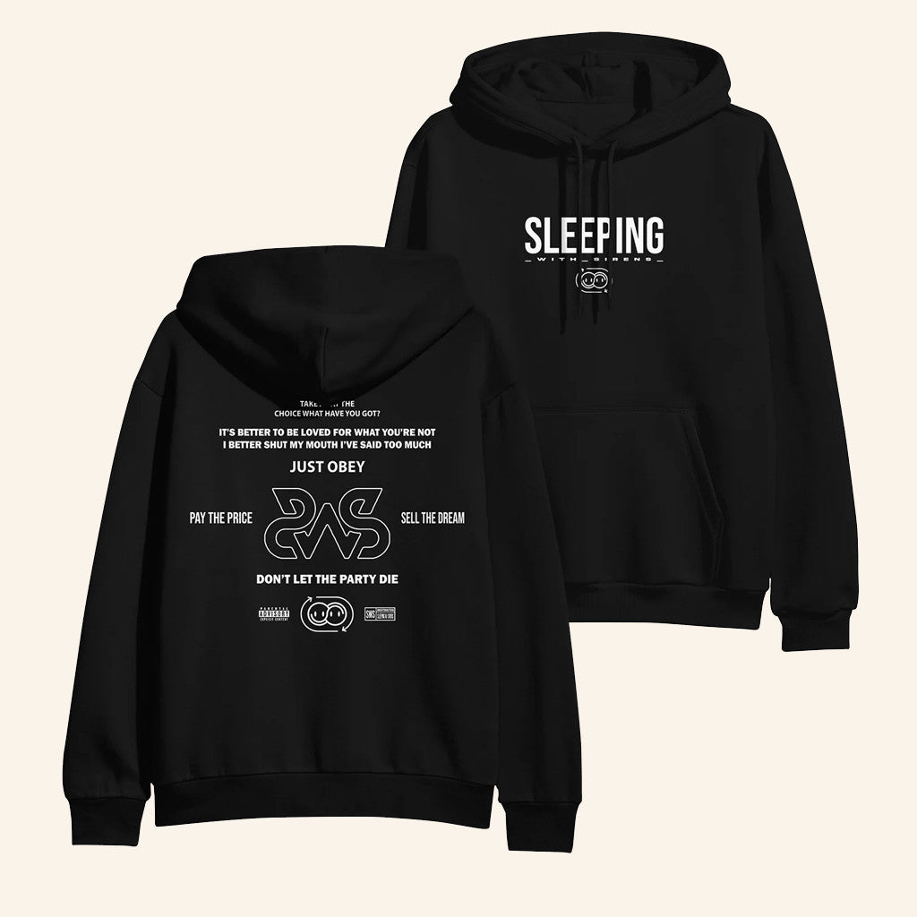 Sirens Merch Just Obey Black Hoodie Sleeping With Sirens Hoodie Gifts For Him - Gypsysystersgift