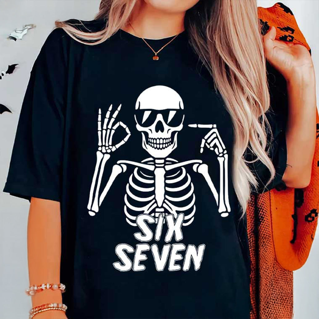 Six Seven 6 7 Meme Shirt Funny Skeleton Bones Shirt Christmas Gift Ideas For Him - Gypsysystersgift