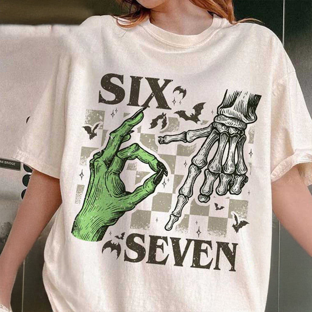 Six Seven 6 7 Witch Skeleton Hands Shirt Christmas Gift Ideas For Her - Gypsysystersgift