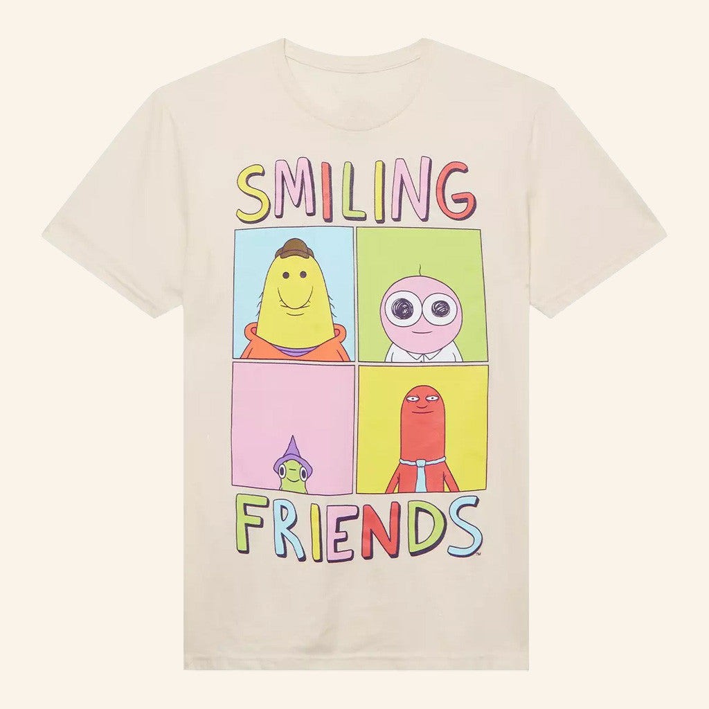 Smiling Friends Merch Smiling Friends Character Grid Girls T-Shirt Christmas Gifts For Her - Gypsysystersgift