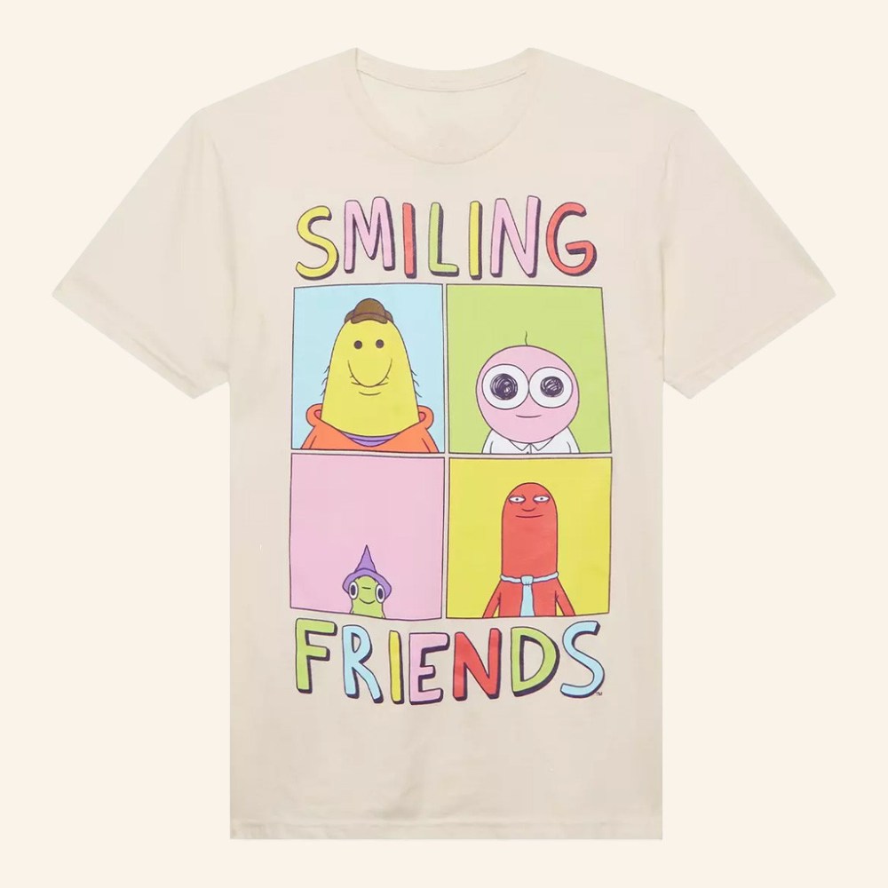 Smiling Friends Merch Smiling Friends Character Grid Girls T-Shirt Christmas Gifts For Her - Gypsysystersgift