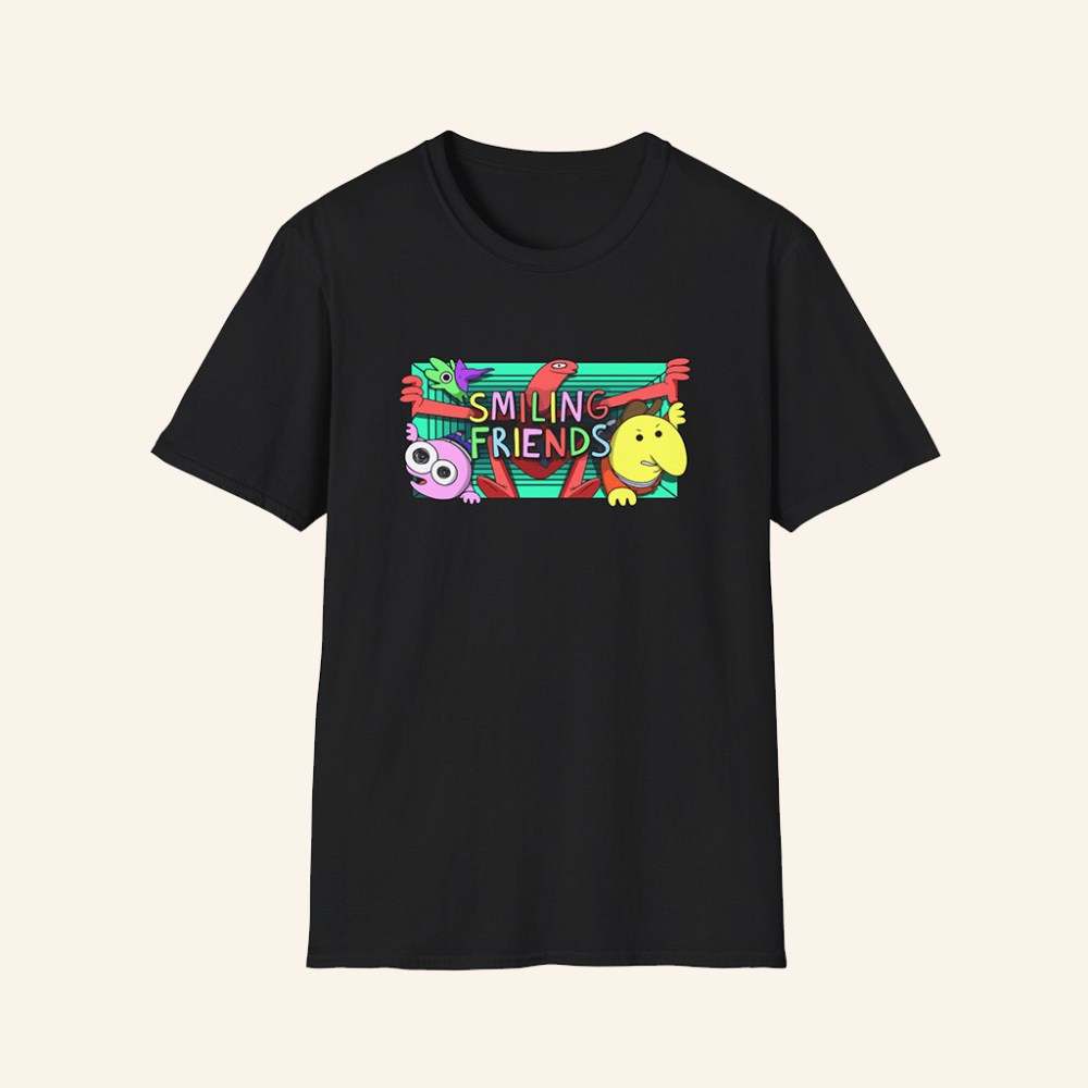 Smiling Friends Merch Smiling Friends T-Shirt Black Birthday Gift Ideas For Him - Gypsysystersgift