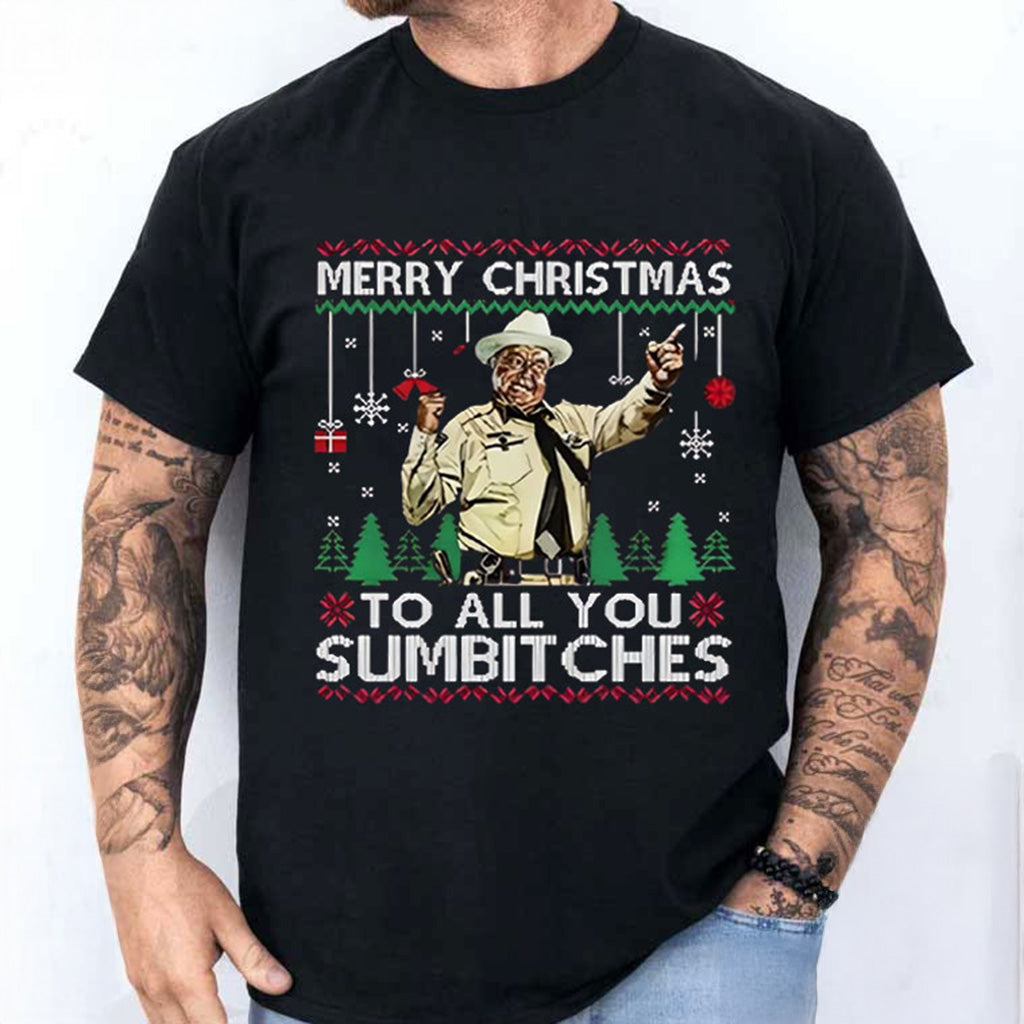 Smokey And The Bandit Merry Christmas To All You Sumbitches T-Shirt Christmas Gifts For Dad - Gypsysystersgift