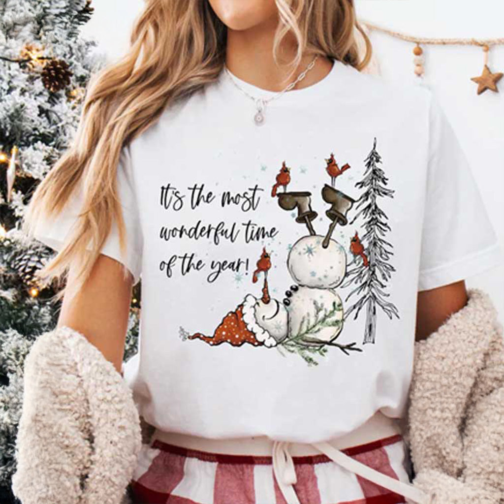 Snowman It's The Most Wonderful Time Of The Year Christmas T-Shirt Xmas Gifts For Sister - Gypsysystersgift