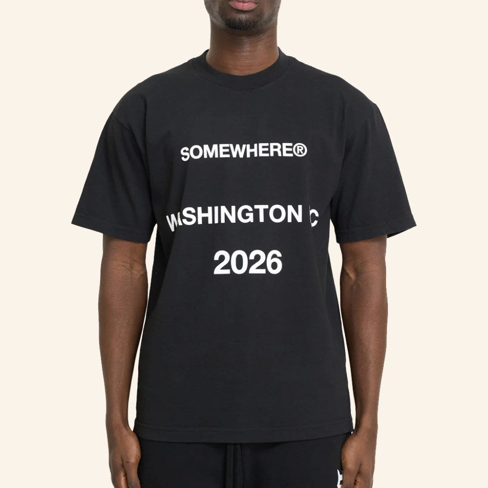 Somewhere Merch Somewhere Washington 2026 T-Shirt Black Gifts For Husband - GypsysystersGift