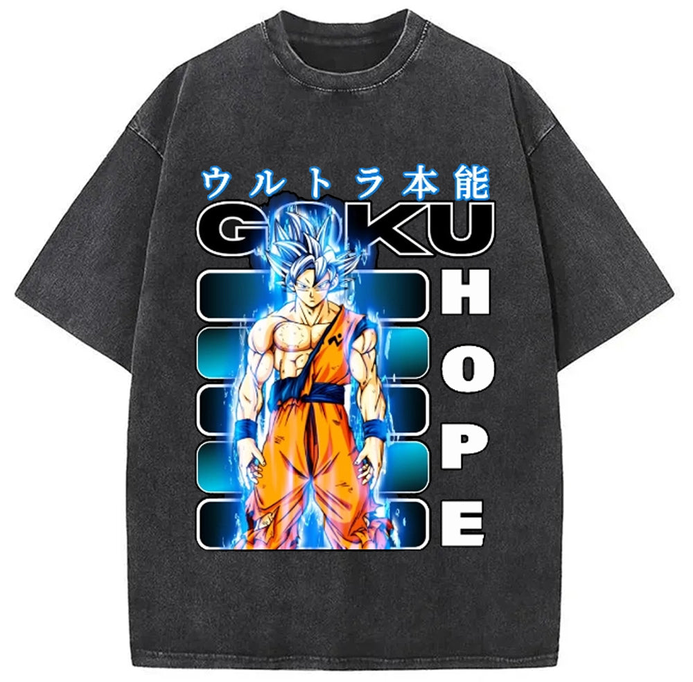 Son Goku Vintage Washed T-Shirt Retro Humor Graphic Top Gifts For Her - Gypsysystersgift