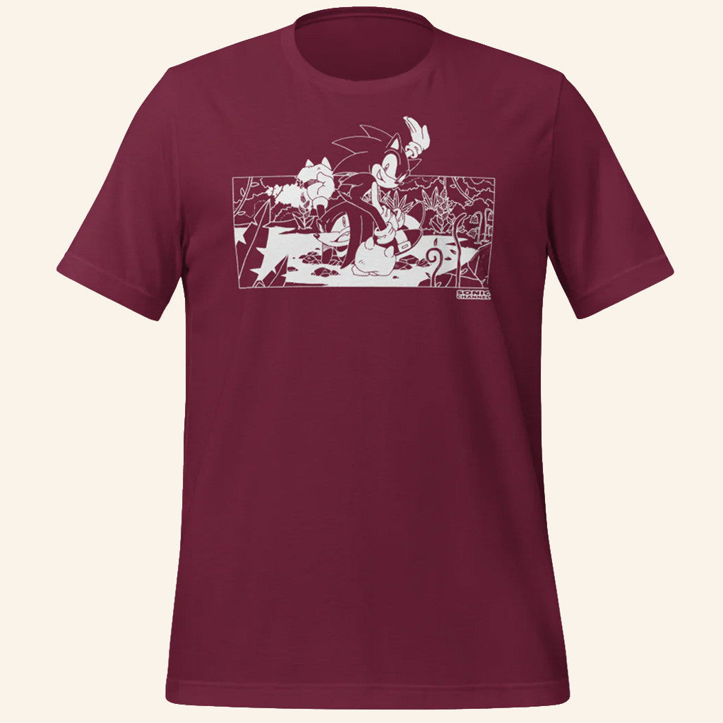 Sonic The Hedgehog Merch Sonic And Knuckles Wallpaper Cover Story T-Shirt Gifts For Sisters - GypsysystersGift