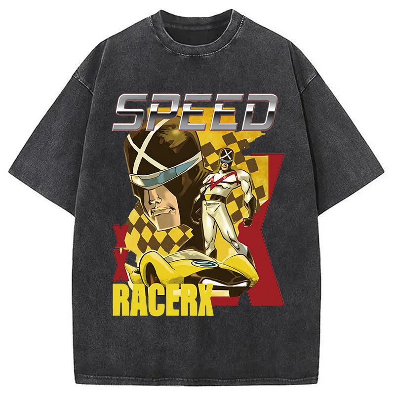 Speed Racer X Vintage Washed T-Shirt Funny Aesthetic Trendy Apparel Gifts For Him - Gypsysystersgift