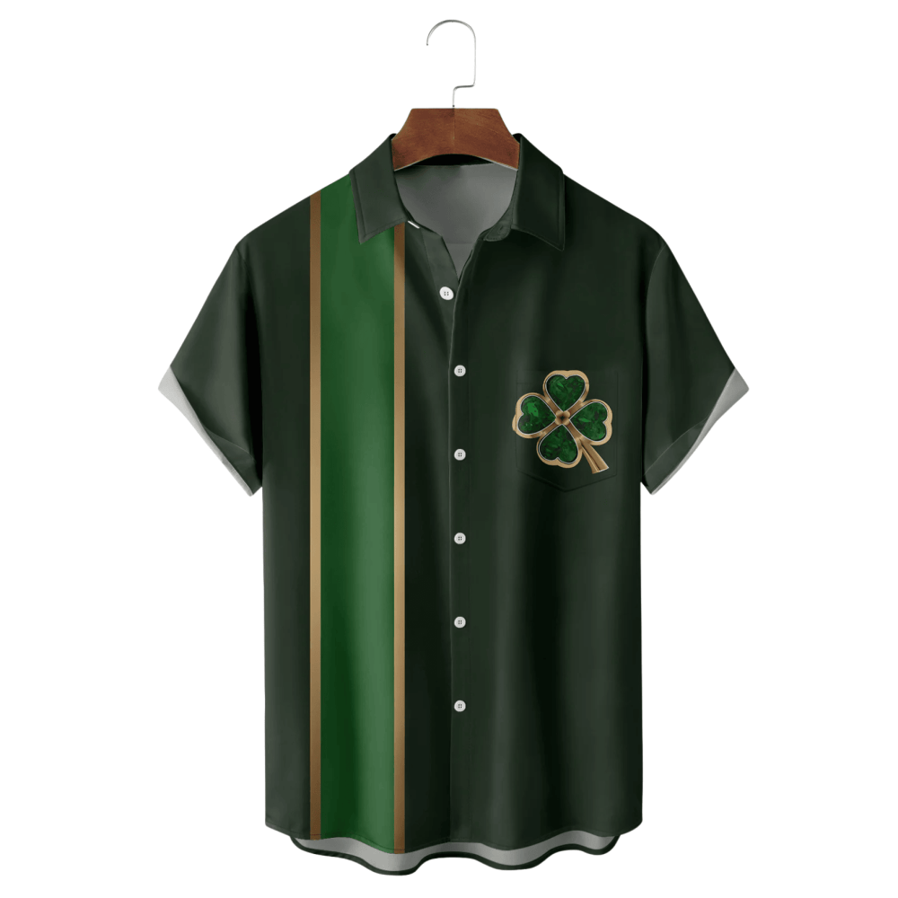St Patrick's Day Four Leaf Clover Hawaiian Shirt St Patty's Day Apparel Gifts For Him - Famerry