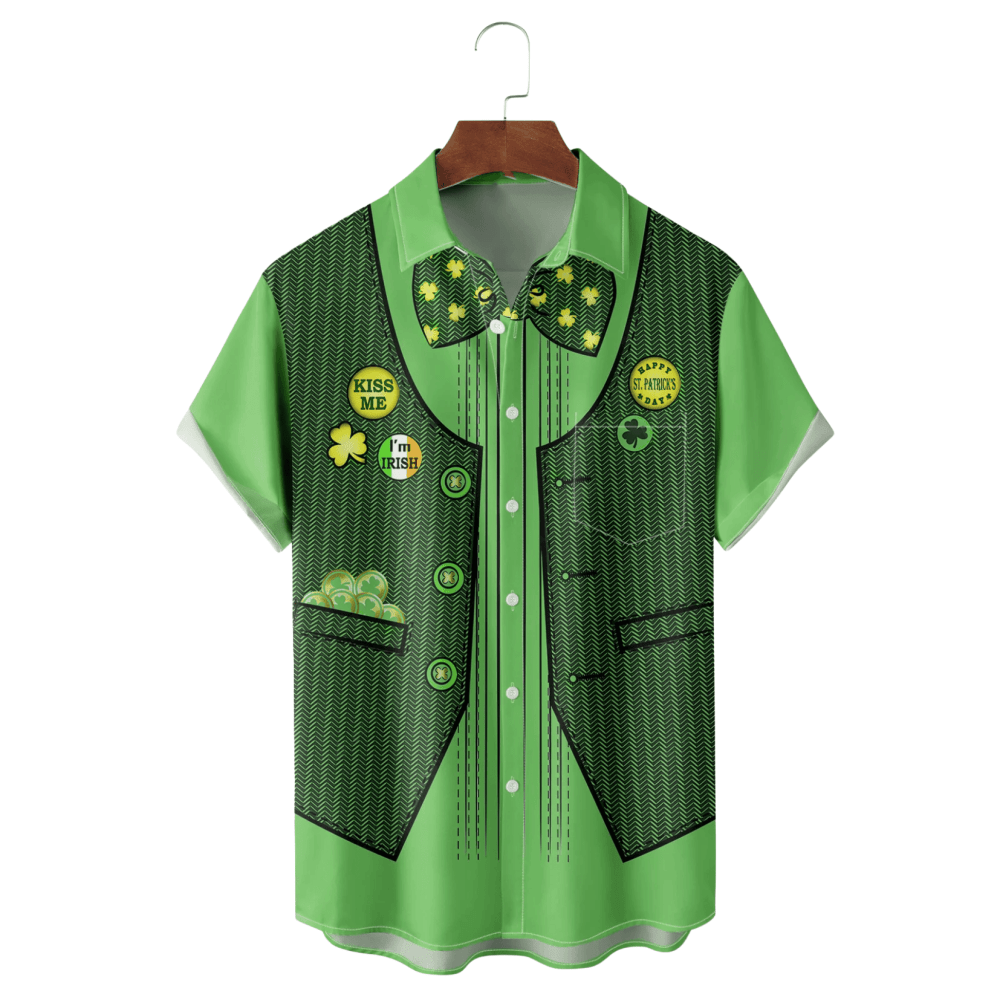 St Patrick's Day Leprechaun Tuxedo Costume Hawaiian Shirt Funny Gifts For Irish Men - Gypsy Systers