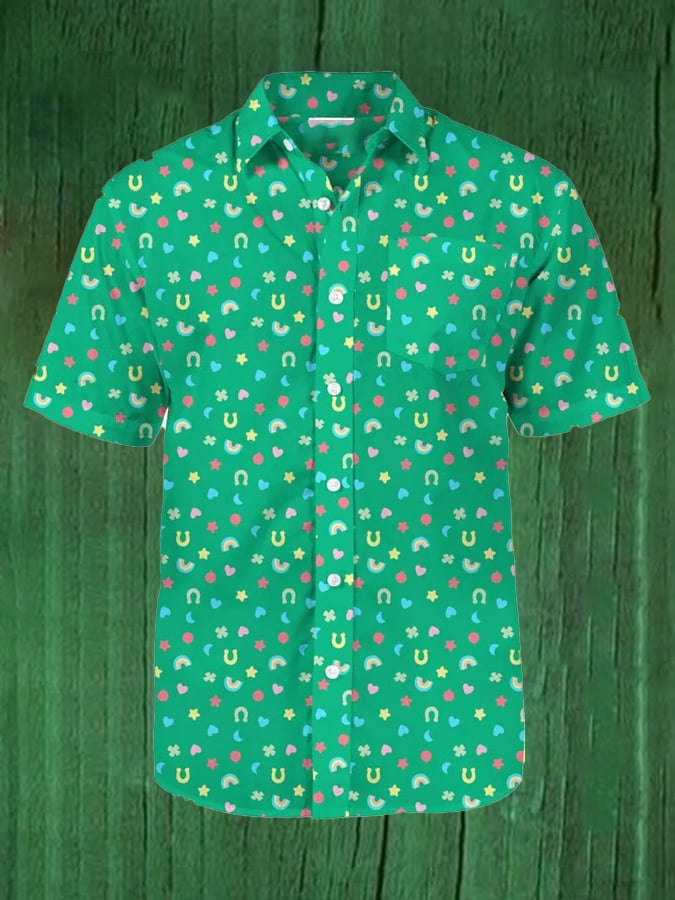 St Patrick's Day Lucky Charmer Button Up Shirt St Paddy's Day Apparel Gifts For Boyfriend - Famerry