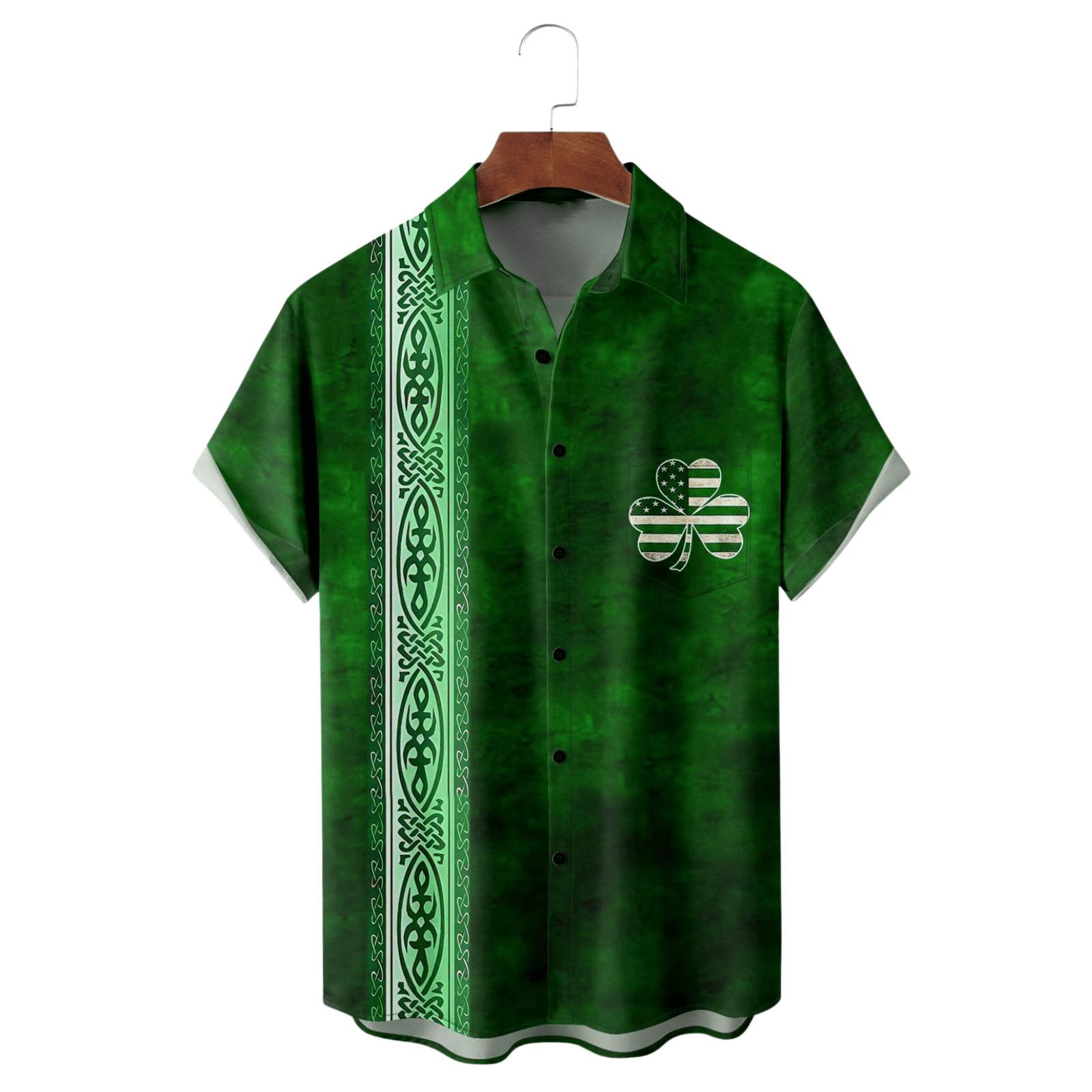 St Patrick's Day Lucky Clover American Flag Hawaiian Shirt Cool St Paddy's Day Gifts - Famerry