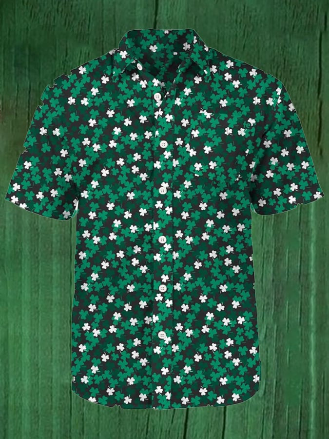 St Patrick's Day Shamrock Button Up Shirt St Patty's Day Apparel Best Gifts For Men - Famerry