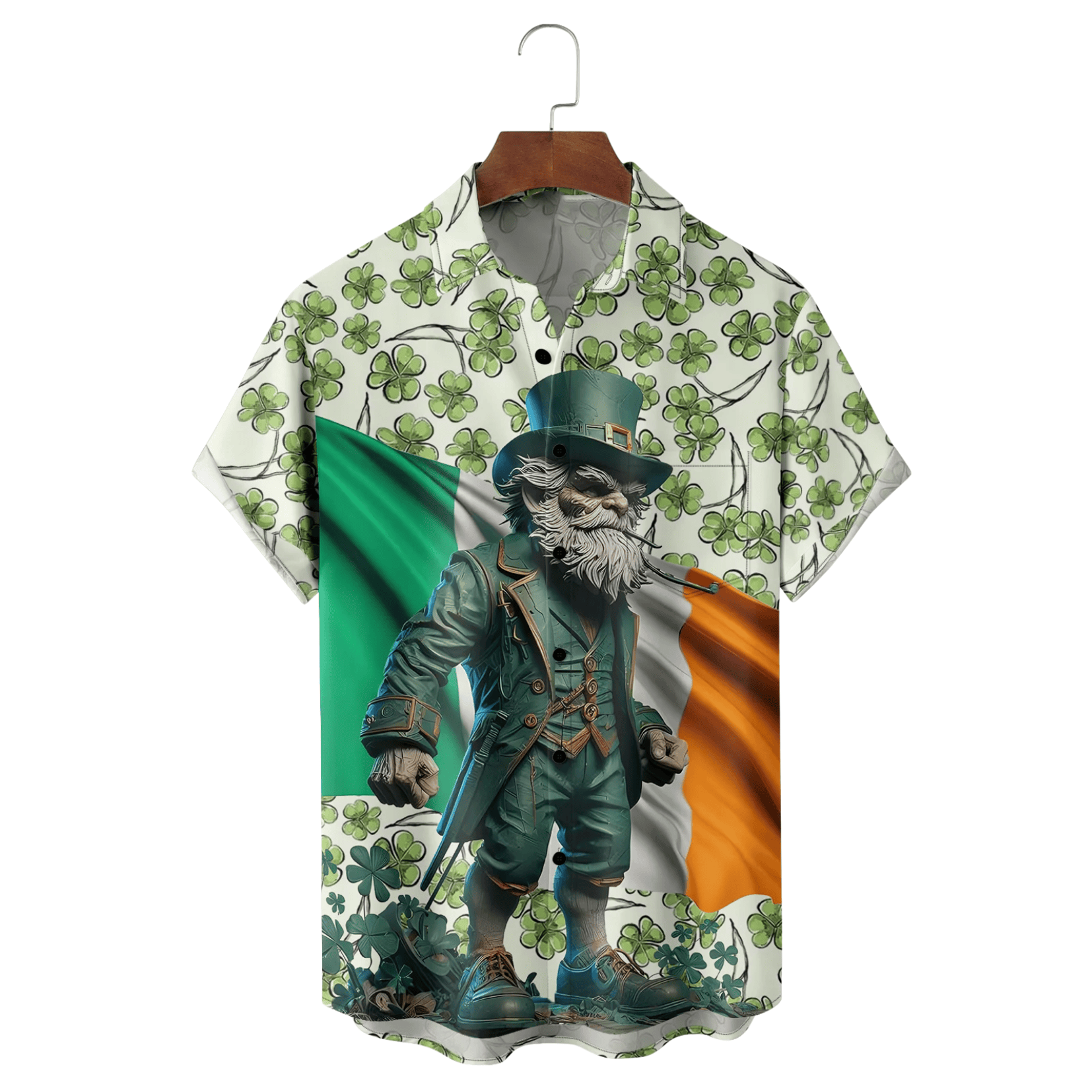 St Patrick's Day Shamrock Irish Flag Hawaiian Shirt Unique St Pattys Day Gifts For Men - Famerry