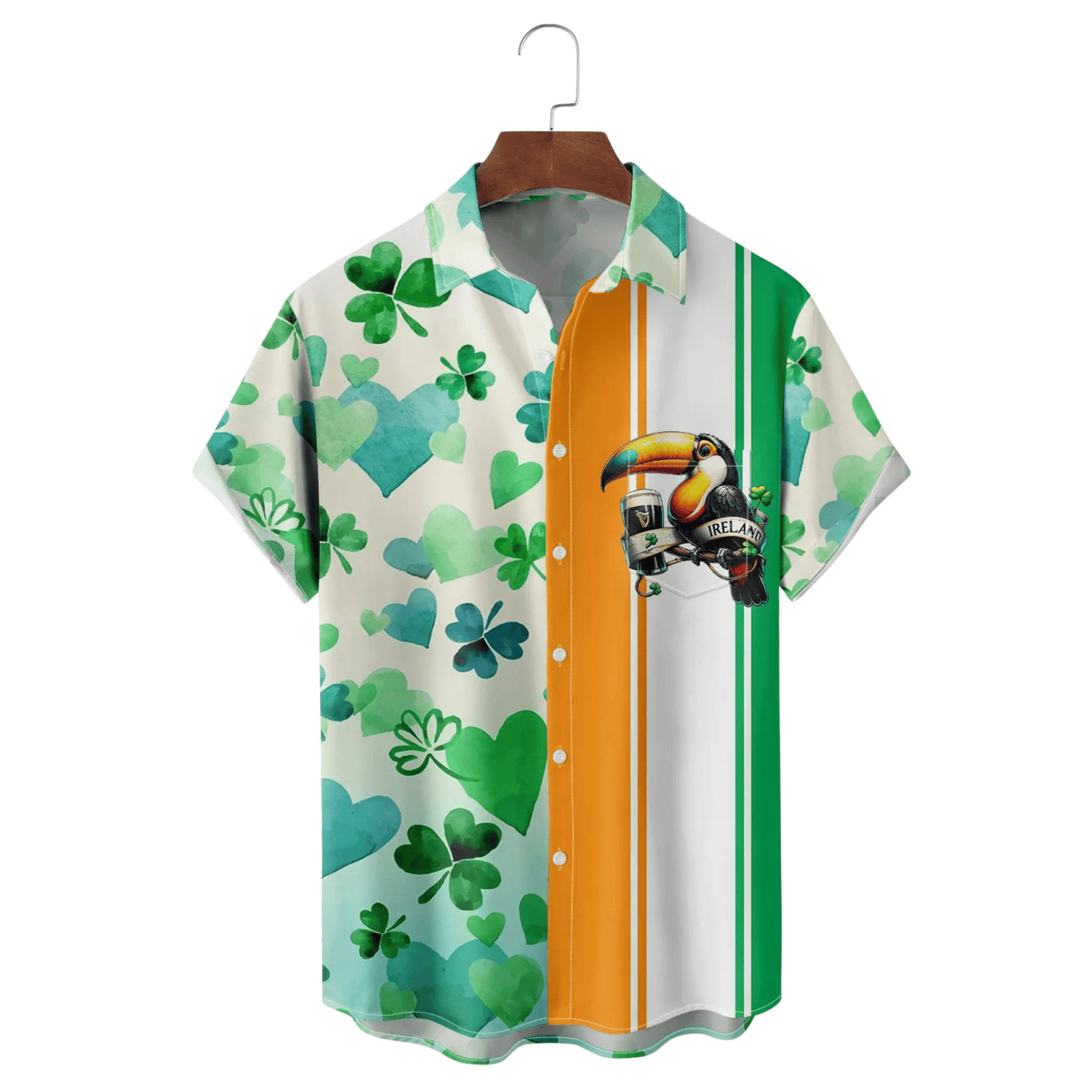 St Patrick's Day Toucan Beer Clover Irish Green Hawaiian Shirt Cool Saint Patty's Day Gifts - Famerry