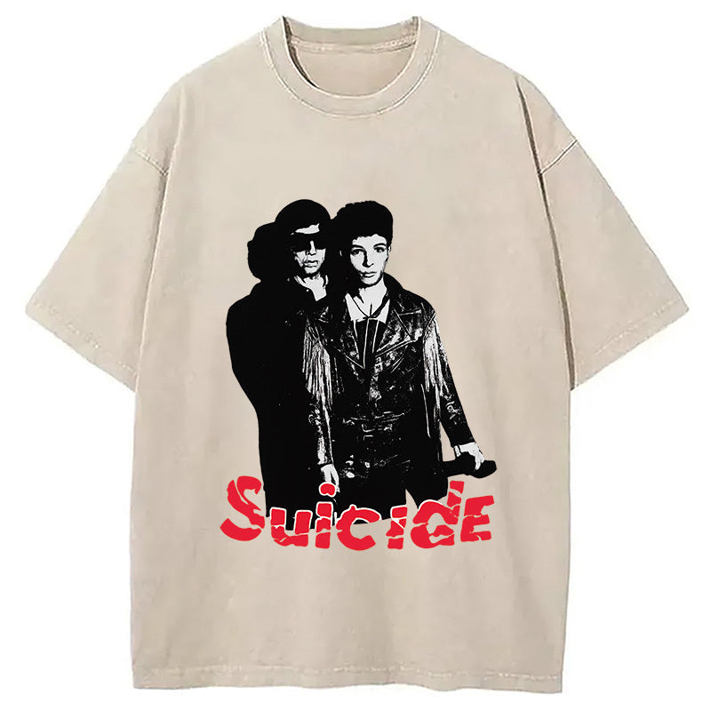 Suicide Band Washed T-Shirt Classic Graphic Fashion Tee Gifts For BFF - Gypsysystersgift
