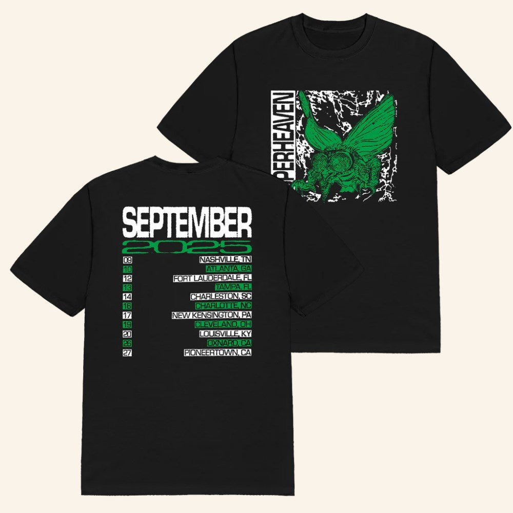 Superheaven Merch 2025 Tour Black T-Shirt Gift Ideas For Music Lovers - GypsysystersGift