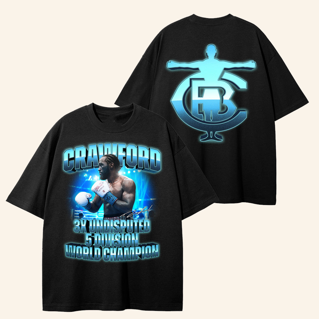 Tbudcrawford Merch 3X Undisputed 5 Division World Champion T-Shirt Terence Crawford Merch Gifts - Gypsysystersgift