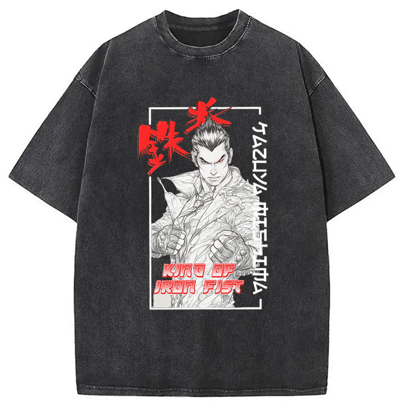 TEKKEN Kazuya Mishima Anime Washed T-Shirt Funny Graphic Gift For Friends Gifts For Her - Gypsysystersgift