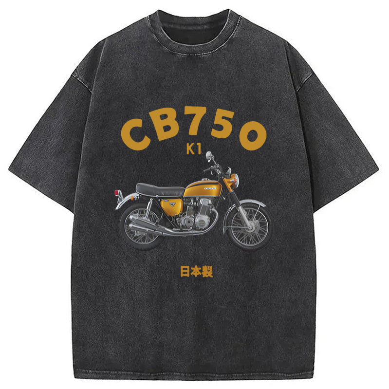 The CB750 Washed T-Shirt Unisex Streetwear Graphic Style Gifts For Her - Gypsysystersgift