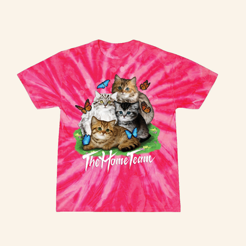 The Home Team Merch Kitten Pink Tie Dye Shirt Cute Gifts For Her Cat Lovers - GypsysystersGift