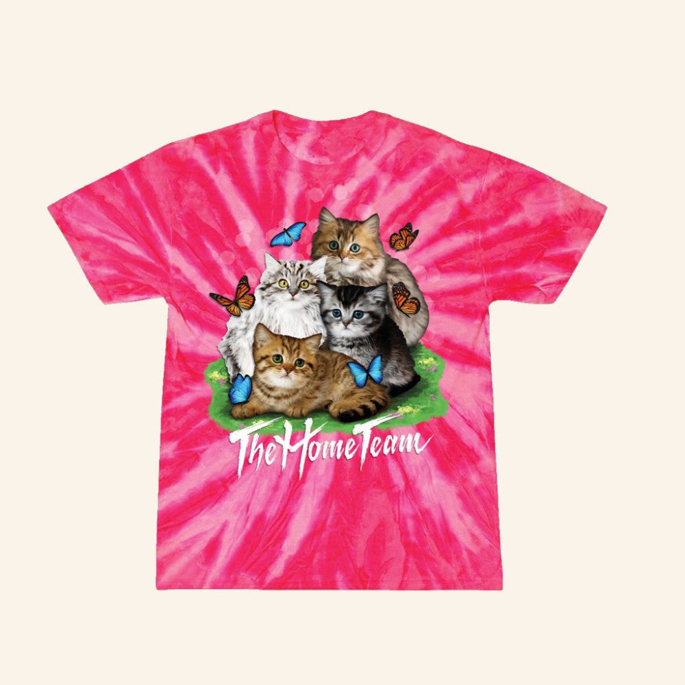 The Home Team Merch Kitten Pink Tie Dye Shirt Cute Gifts For Her Cat Lovers - GypsysystersGift