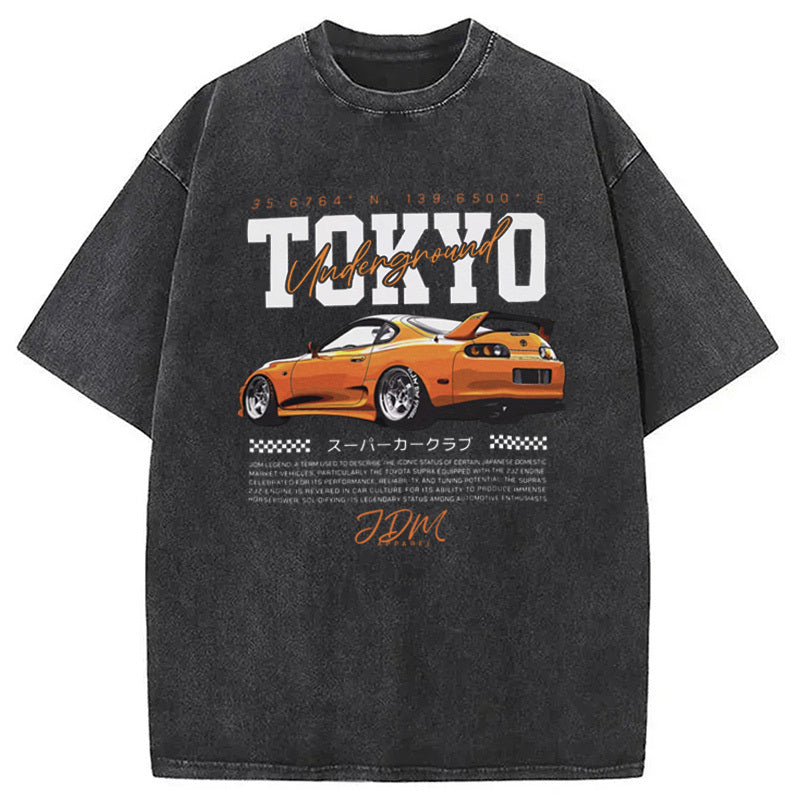 Tokyo JDM Style Car Washed T-Shirt Soft Comfortable Daily T Shirt Gifts For Her - Gypsysystersgift