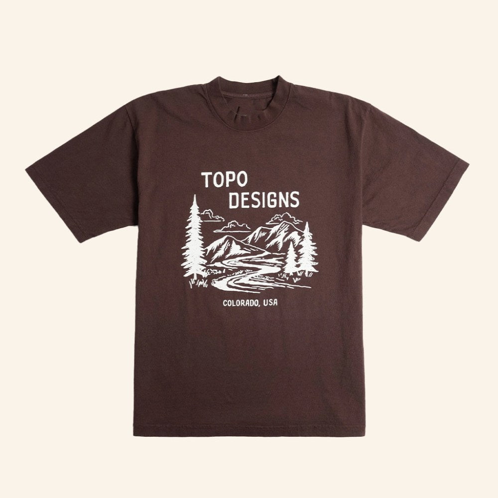 Topo Designs Merch Topo Designs X Pine Printshop Mountain Doodle T-Shirt Gifts For Her - GypsysystersGift