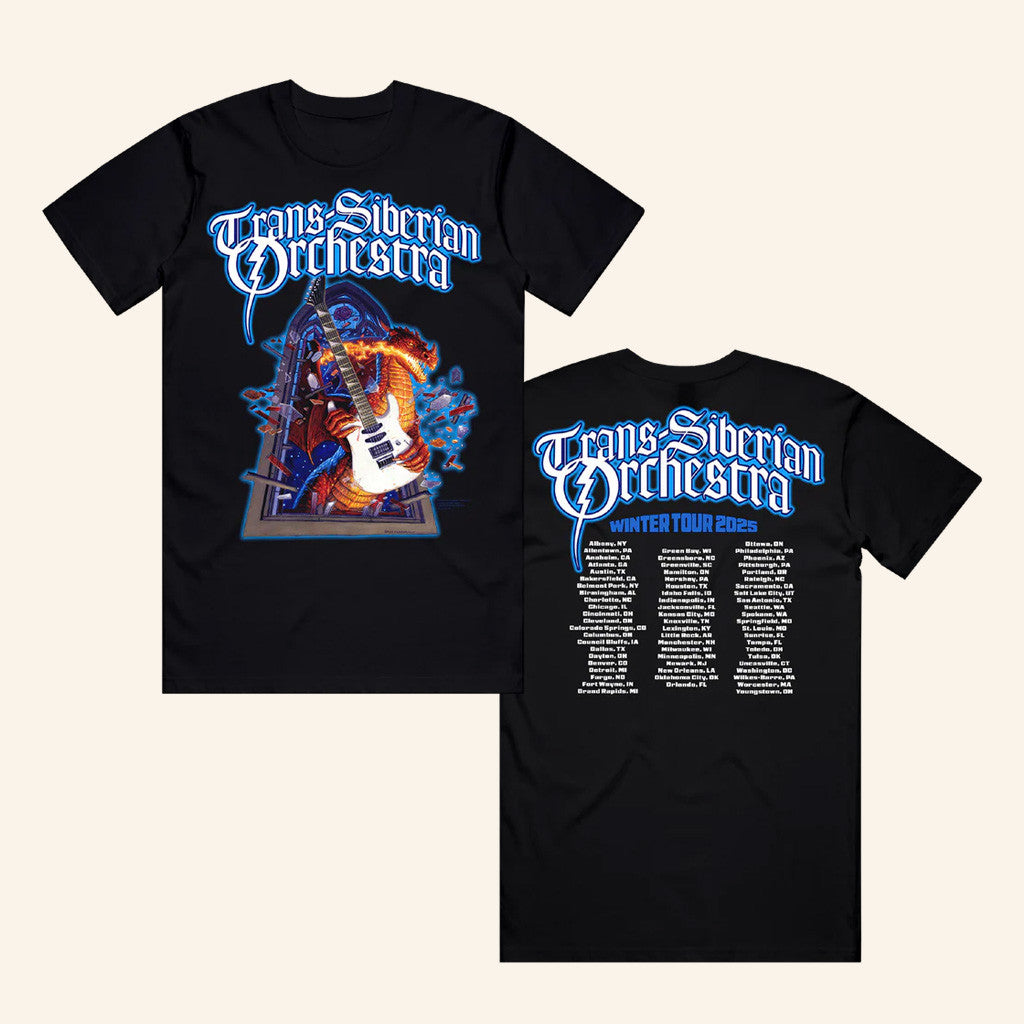 Trans Siberian Orchestra Merch Dragon Guitar 2025 Itin T-Shirt Gift Ideas For Him - Gypsysystersgift