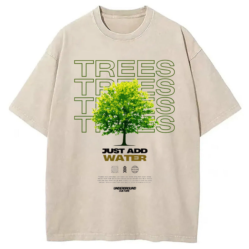 Trees Nature Lover Washed T-Shirt Unique Aesthetic Fashion Tee Gifts For Her - Gypsysystersgift