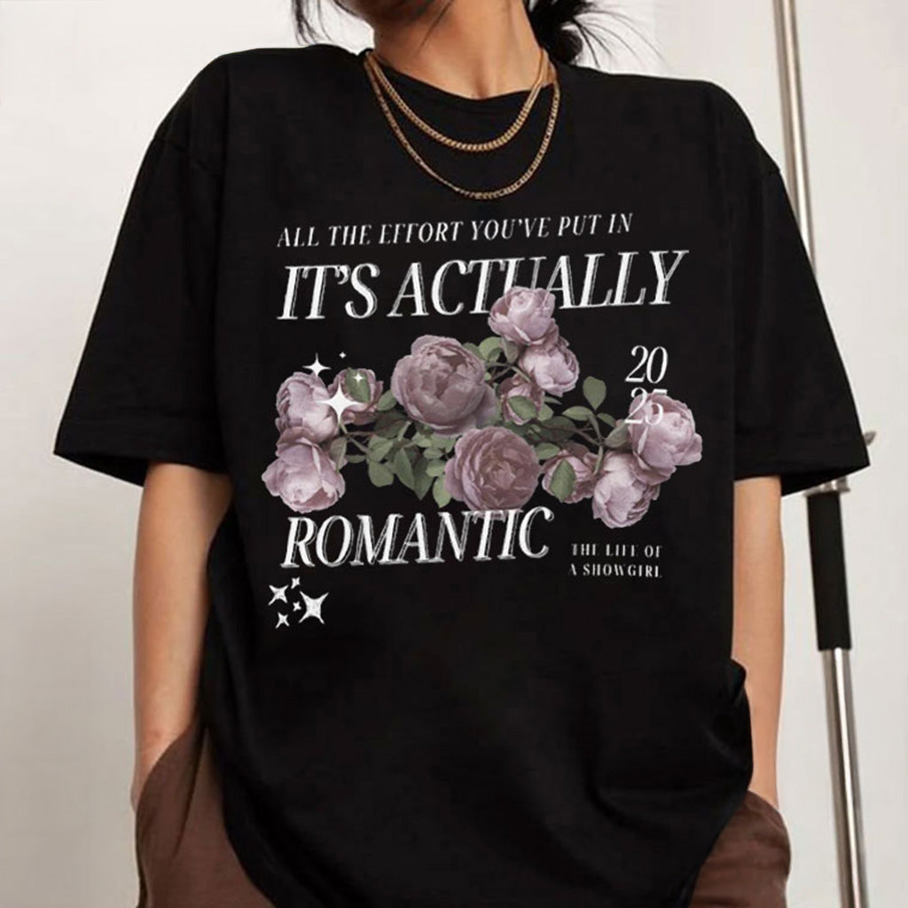 TS Showgirl Actually Romantic Lyrics Pop Culture T-Shirt Swifties Merch Gifts For Her - Gypsysystersgift