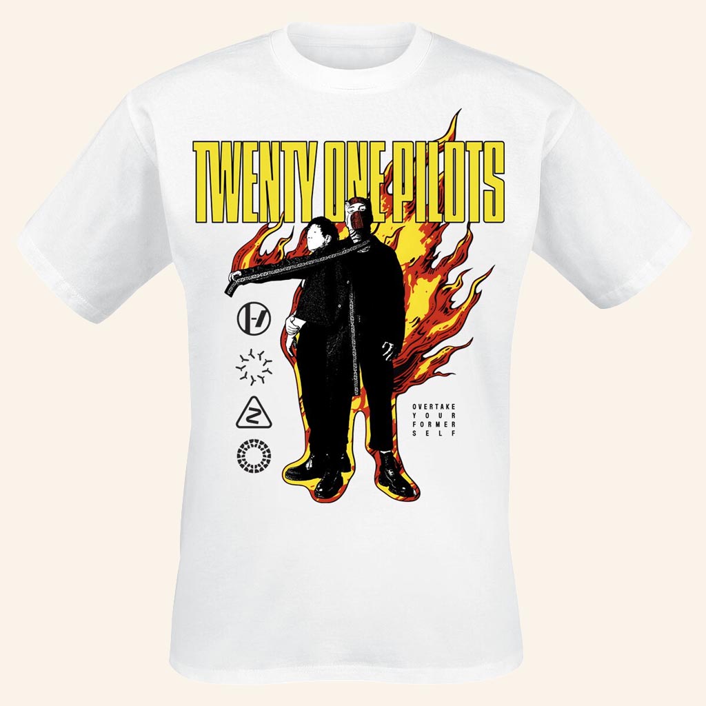 Twenty One Pilots Merch On Fire T-Shirt Music Lover Gift Ideas For Him - GypsysystersGift