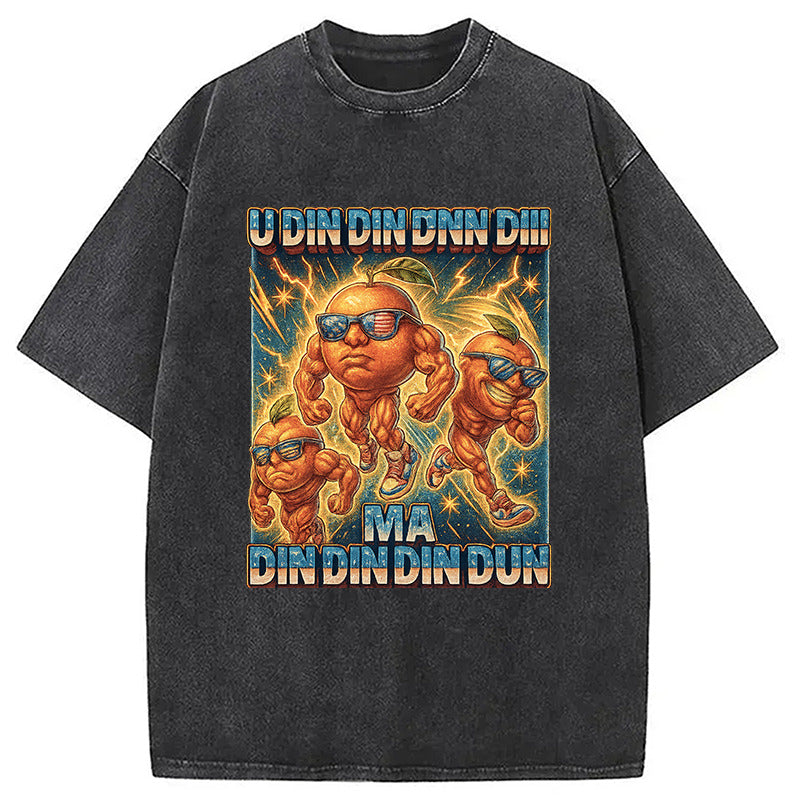 U Din Din Din Dun Funny Brainrot Goose Washed T-Shirt Minimal Retro Graphic Clothing Gifts For Her - Gypsysystersgift