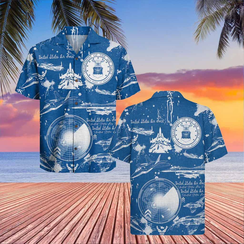 U.S Air Force Vintage Hawaiian Shirt United States Air Veterans Day Gifts Force - Famerry