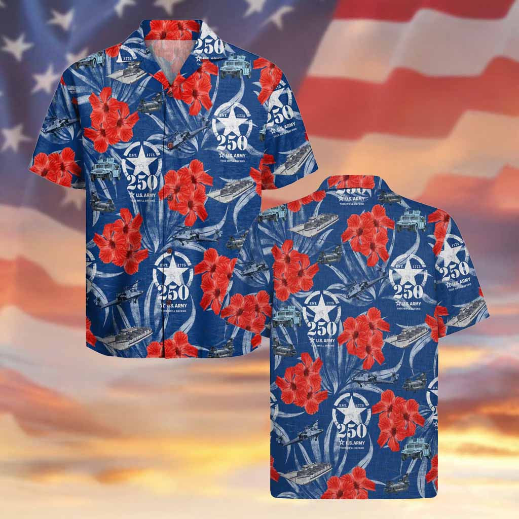 US Army 250Th Years Of Service Hawaiian Shirt Army Veteran Day Military Gift For Him - Famerry