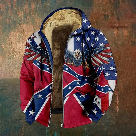 US Eagle Old Dixie Zip Hoodie Vintage Southern Apparel Stars And Bars Hoodie Him Gifts - Gypsysystersgift