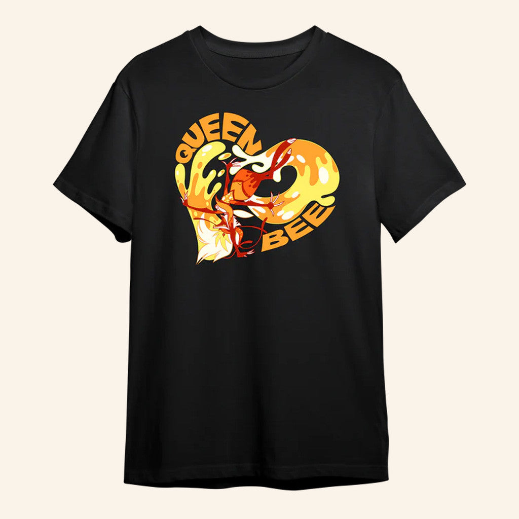 Vivziepop Merch Queen Bee Beelzebub Black T-Shirt Xmas Presents For Her - Gypsysystersgift
