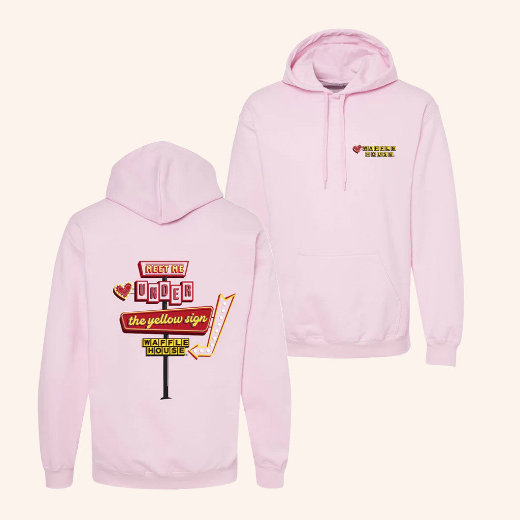 Waffle House Merch Meet Me Under The Yellow Sign Hoodie Valentine's Day Gifts - Gypsysystersgift
