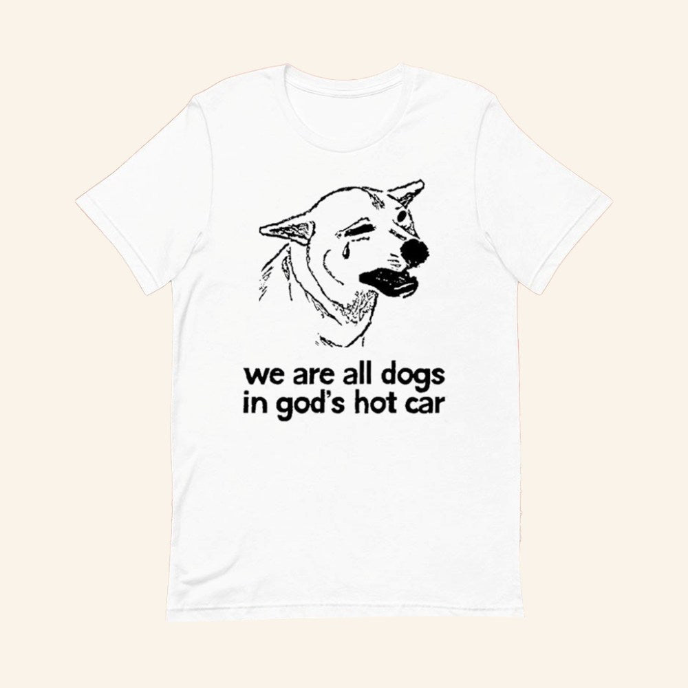 We Are All Dogs In God's Hot Car T-Shirt Humorous Meme Shirt Gifts For Friends - GypsysystersGift