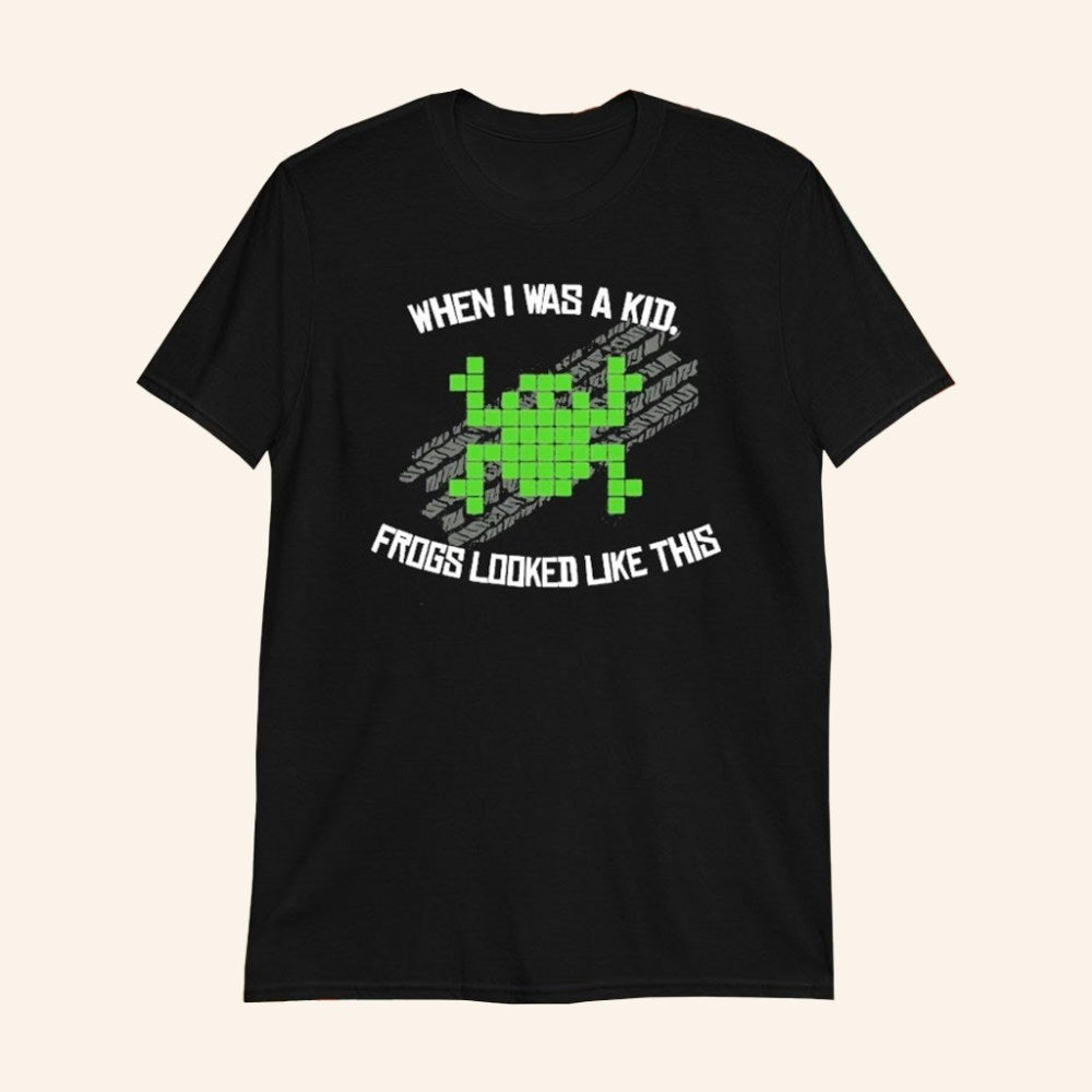 When I Was A Kid Frogs Looked Like This T-Shirt Frog Pixelated Shirt Gifts For Him - GypsysystersGift