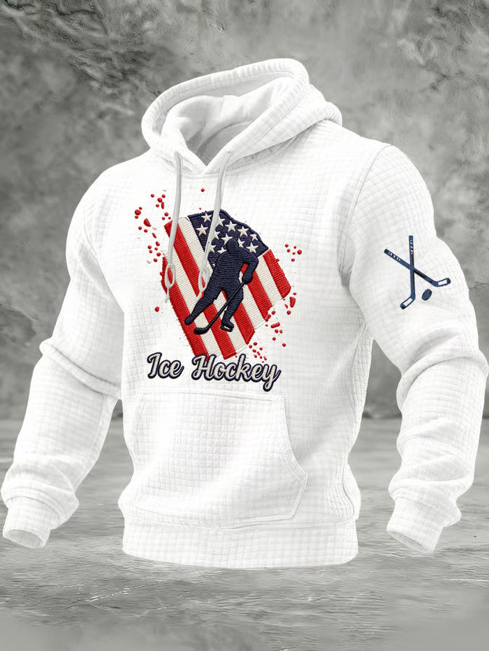 White USA 2026 Ice Hockey Hoodie Hockey Lovers Game Day Hoodie Present For Him - Gypsysystersgift