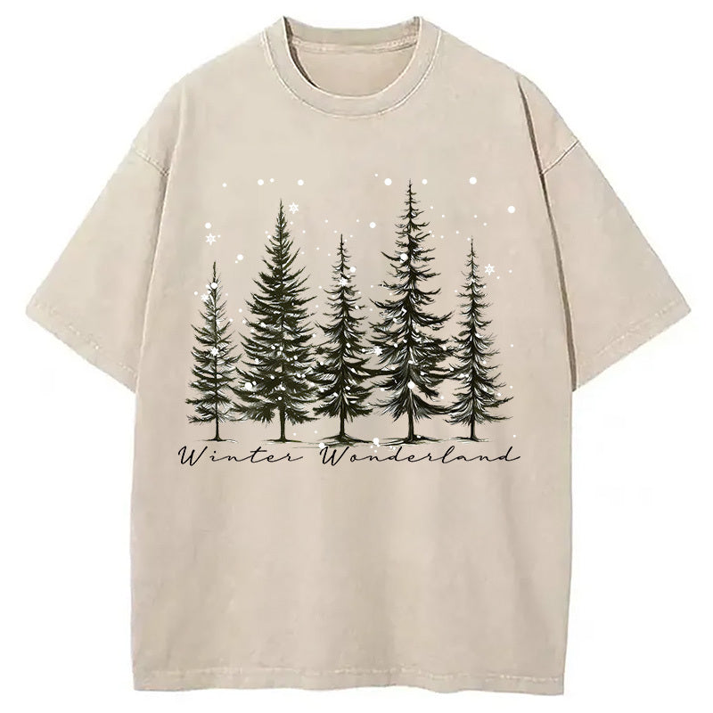 Winter Wonderland Washed T-Shirt Retro Humor Graphic Top Gifts For Her - Gypsysystersgift