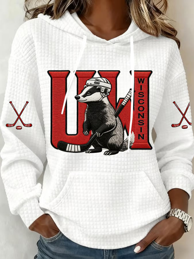 Wisconsin Ice Hockey Hoodie Game Day Apparel Presents For Hockey Lovers - Gypsysystersgift