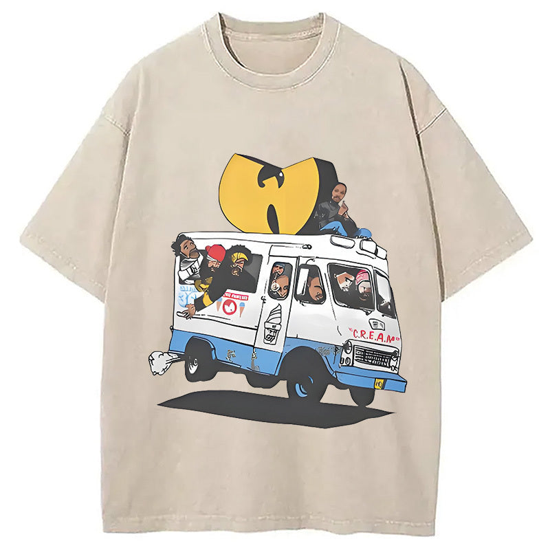 Wu Tang Retro Hip Hop Washed T-Shirt Funny Aesthetic Trendy Apparel Gifts For Her - Gypsysystersgift