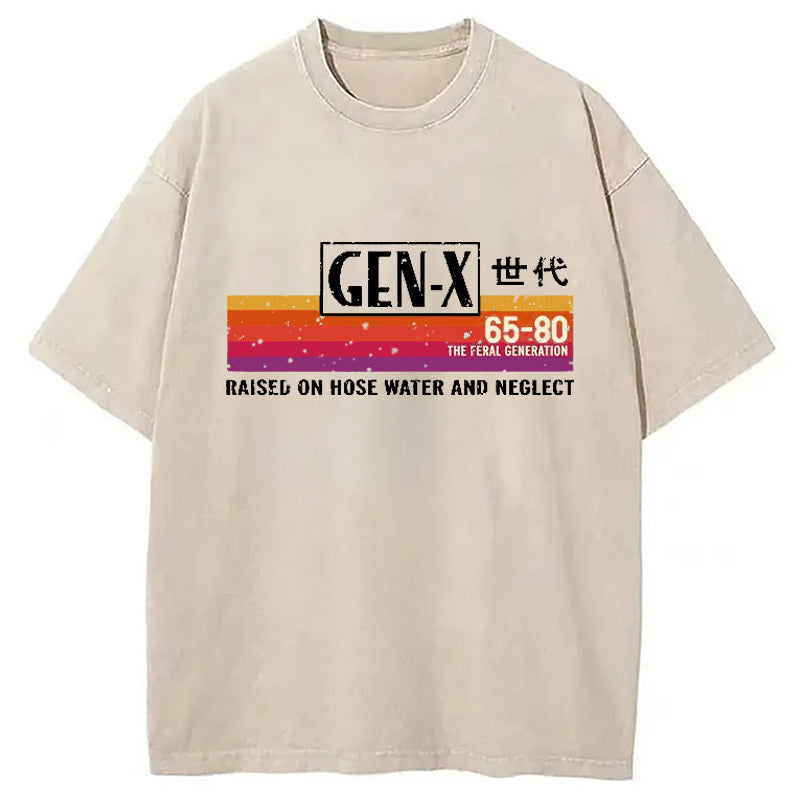 X Era Retro Washed T-Shirt Casual Oversized Outfit Style Gifts For Him - Gypsysystersgift