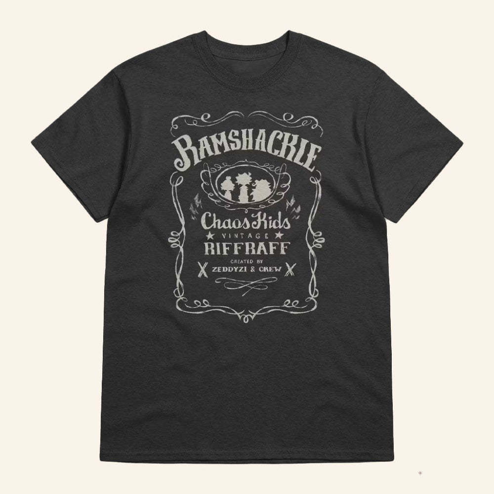 Zeddyzi Ramshackle Chaos Kids Riffraff Whiskey Logo T-Shirt Zeddyzi Merch Gifts For Him - GypsysystersGift